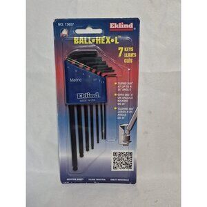 NEW EKLIND 13607 7 PC  BALL END METRIC ALLEN HEX KEY WRENCH SET USA MADE